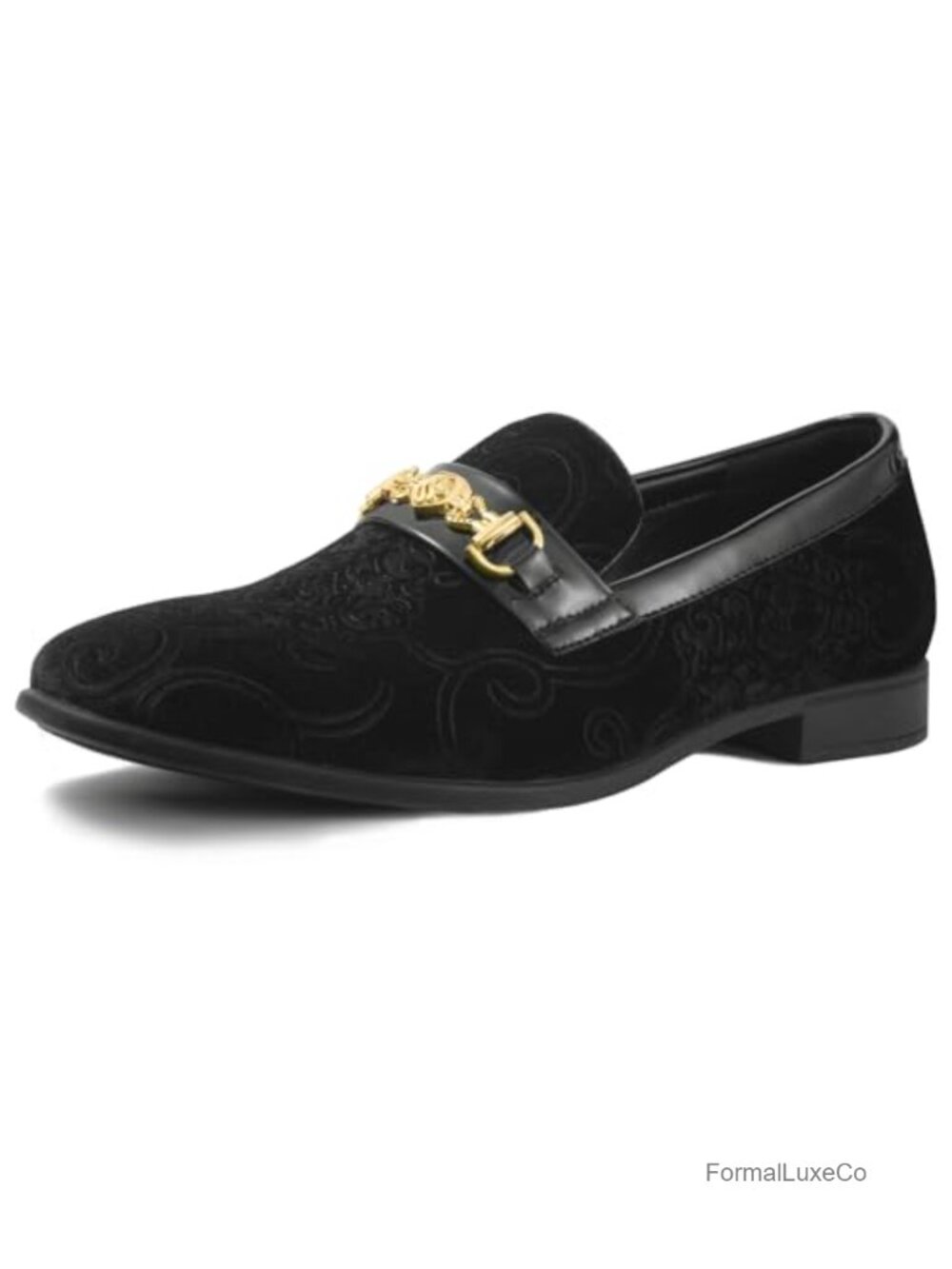 Men's Velvet Penny Slip-On Loafers Paisley Pointed Toe Dress Shoes